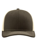 Richardson 112 — Snapback Trucker Cap — Chocolate Chip/ Birch front