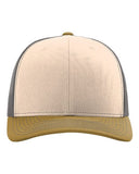 Richardson 112 — Snapback Trucker Cap — Mink Beige/ Charcoal/ Amber Gold front