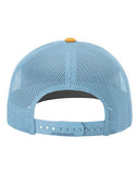 Richardson 112 — Snapback Trucker Cap — White/ Columbia Blue/ Yellow back