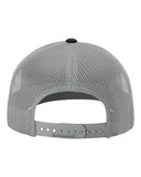 Richardson 112 — Snapback Trucker Cap — White/ Aluminum/ Black back