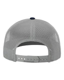 Richardson 112 — Snapback Trucker Cap — White/ Aluminum/ Navy back