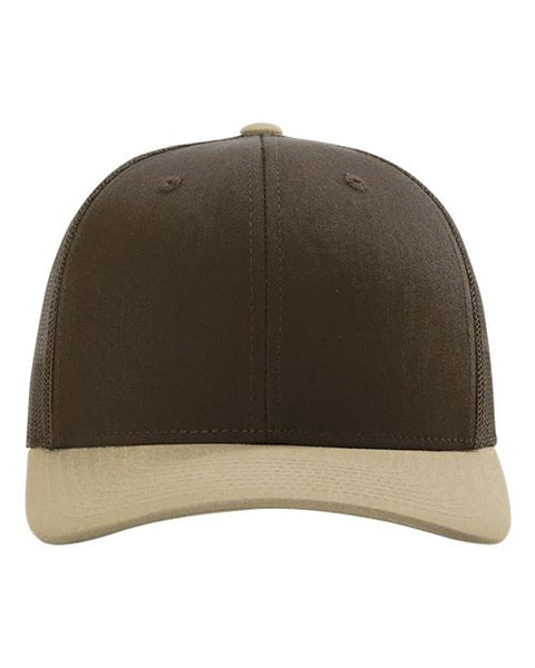 Richardson 112 — Snapback Trucker Cap — Brown/ Khaki CMB front