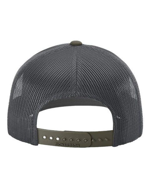 Richardson 112 — Snapback Trucker Cap — Gunmetal/ Chocolate Chip CMB back