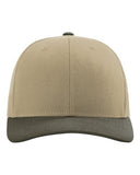 Richardson 112 — Snapback Trucker Cap — Khaki/ Chocolate Chip CMB front