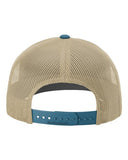Richardson 112 — Snapback Trucker Cap — Khaki/ Legion Blue CMB back