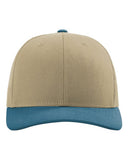 Richardson 112 — Snapback Trucker Cap — Khaki/ Legion Blue CMB front