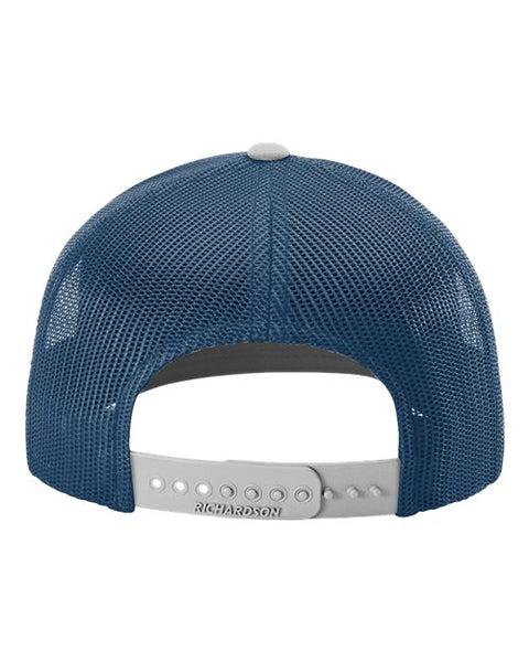 Richardson 112 — Snapback Trucker Cap — Light Blue/ Light Grey CMB back