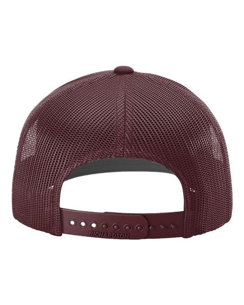 Richardson 112 — Snapback Trucker Cap — Maroon back