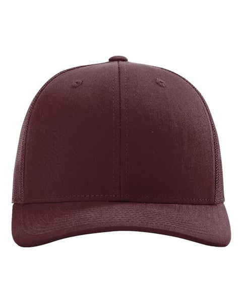 Richardson 112 — Snapback Trucker Cap — Maroon front