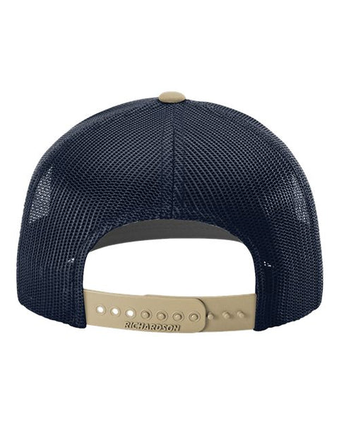 Richardson 112 — Snapback Trucker Cap — Navy/ Khaki CMB back