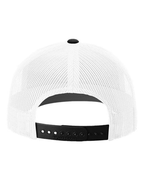 Richardson 112 — Snapback Trucker Cap — White/ Black CMB back
