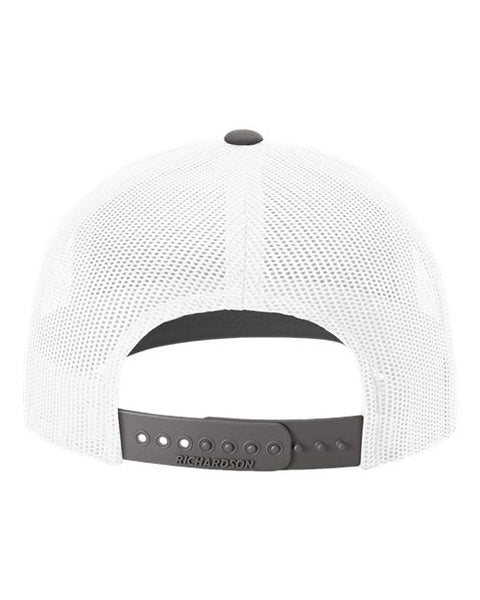 Richardson 112 — Snapback Trucker Cap — White/ Charcoal CMB back