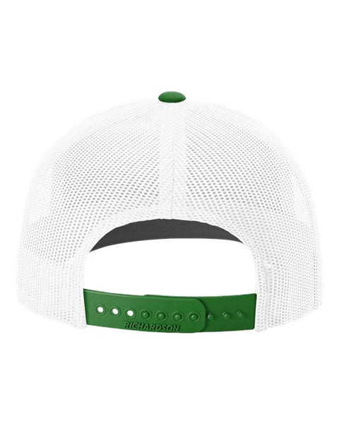 Richardson 112 — Snapback Trucker Cap — White/ Kelly Green CMB back
