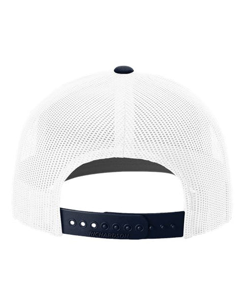 Richardson 112 — Snapback Trucker Cap — White/ Navy CMB back