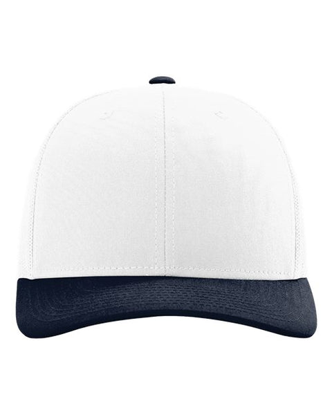 Richardson 112 — Snapback Trucker Cap — White/ Navy CMB front
