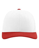 Richardson 112 — Snapback Trucker Cap — White/ Red CMB front