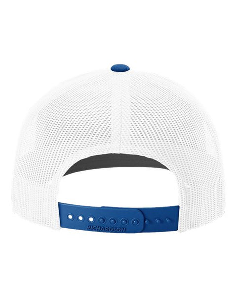 Richardson 112 — Snapback Trucker Cap — White/ Royal CMB back