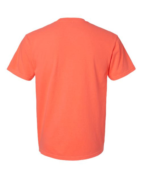 Comfort Colors 1717 — Unisex Garment-Dyed Heavyweight T-Shirt — Neon Red Orange back