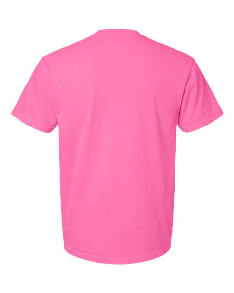 Comfort Colors 1717 — Unisex Garment-Dyed Heavyweight T-Shirt — Neon Pink back