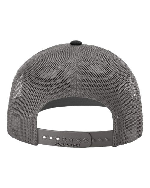 Richardson 112 — Snapback Trucker Cap — Black/ Charcoal back
