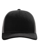 Richardson 112 — Snapback Trucker Cap — Black/ Charcoal front