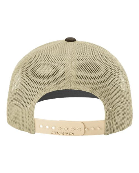 Richardson 112 — Snapback Trucker Cap — Brown/ Khaki back