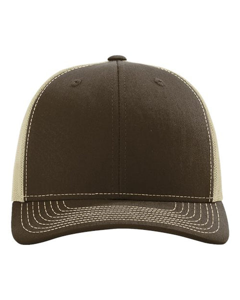 Richardson 112 — Snapback Trucker Cap — Brown/ Khaki front