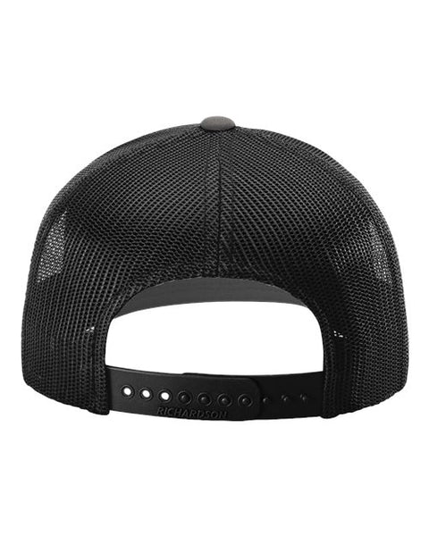 Richardson 112 — Snapback Trucker Cap — Charcoal/ Black back