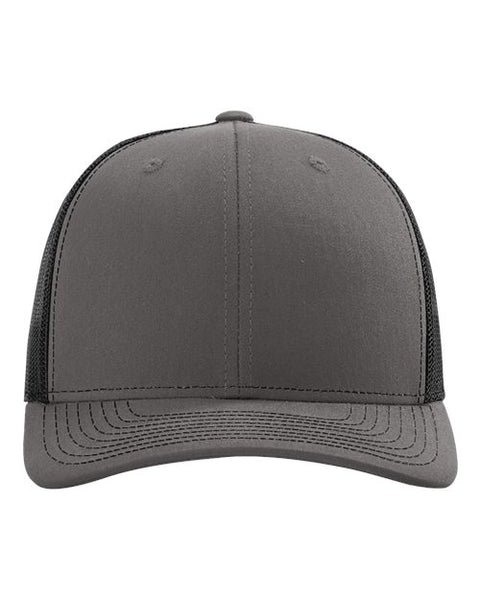 Richardson 112 — Snapback Trucker Cap — Charcoal/ Black front