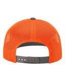 Richardson 112 — Snapback Trucker Cap — Charcoal/ Neon Orange back