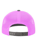 Richardson 112 — Snapback Trucker Cap — Charcoal/ Neon Pink back