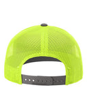 Richardson 112 — Snapback Trucker Cap — Charcoal/ Neon Yellow back