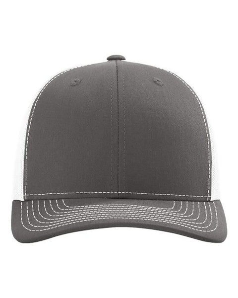 Richardson 112 — Snapback Trucker Cap — Charcoal/ White front