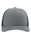 Richardson 112 — Snapback Trucker Cap — Heather Grey/ Black front