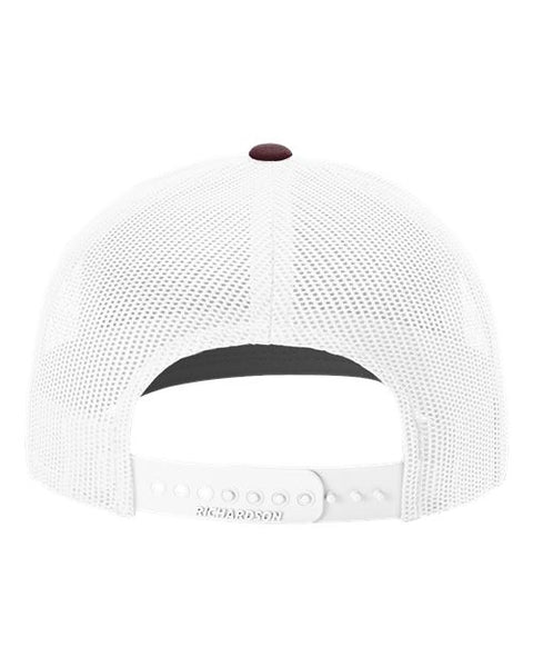 Richardson 112 — Snapback Trucker Cap — Maroon/ White back