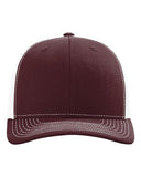 Richardson 112 — Snapback Trucker Cap — Maroon/ White front