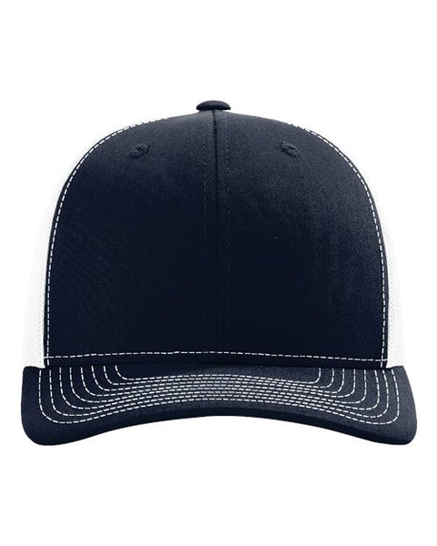 Richardson 112 — Snapback Trucker Cap — Navy/ White front