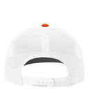 Richardson 112 — Snapback Trucker Cap — Orange/ White back