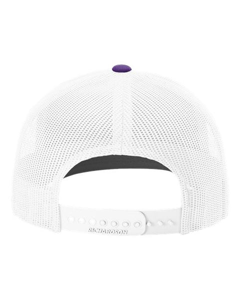 Richardson 112 — Snapback Trucker Cap — Purple/ White back