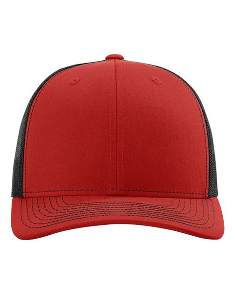 Richardson 112 — Snapback Trucker Cap — Red/ Black front
