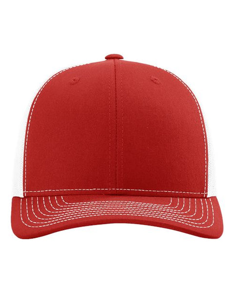 Richardson 112 — Snapback Trucker Cap — Red/ White front