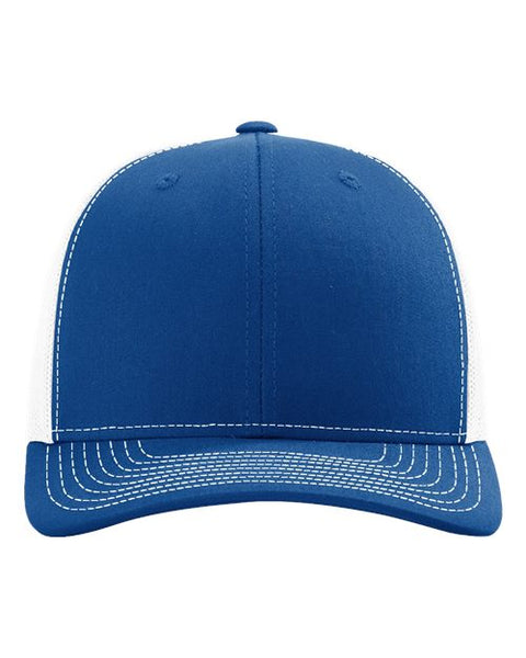 Richardson 112 — Snapback Trucker Cap — Royal/ White front