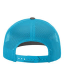 Richardson 112 — Snapback Trucker Cap — Charcoal/ Neon Blue back