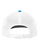 Richardson 112 — Snapback Trucker Cap — Cyan/ White back