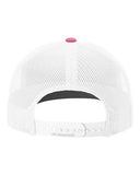 Richardson 112 — Snapback Trucker Cap — Hot Pink/ White back