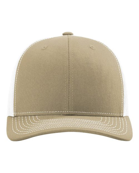 Richardson 112 — Snapback Trucker Cap — Khaki/ White front