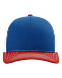 Richardson 112 — Snapback Trucker Cap — Royal/ White/ Red front