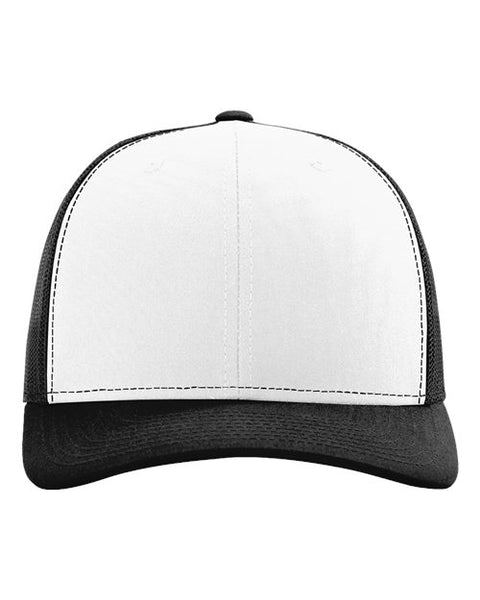 Richardson 112 — Snapback Trucker Cap — White/ Black front
