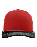 Richardson 112 — Snapback Trucker Cap — Red/ White/ Black front
