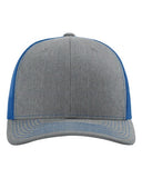 Richardson 112 — Snapback Trucker Cap — Heather Grey/ Royal front